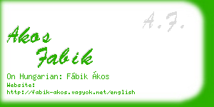 akos fabik business card
