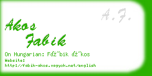 akos fabik business card